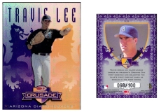 1998-leaf-rookies-and-stars-crusade-update-purple-105-travis-lee