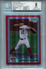 2010-bowman-chrome-prospects-red-refractor-bcp1-stephen-strasburg-bgs8