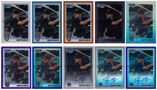 Dustin Ackley 2010 Bowman Prospects & Chrome Prospects