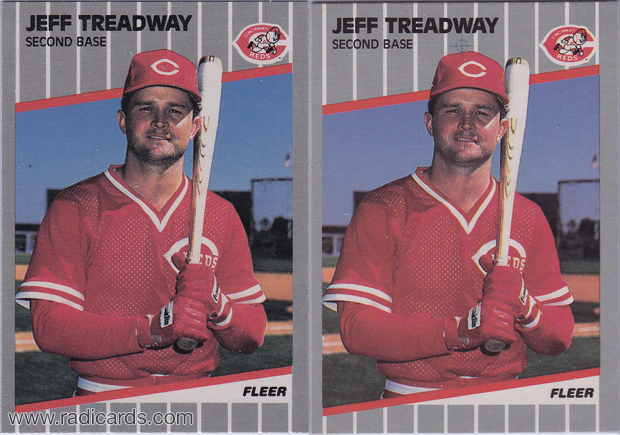 Jeff Treadway 1989 Fleer #173 Variation Comparison