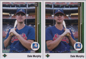 Dale Murphy 1989 Upper Deck #357 Variation Comparison