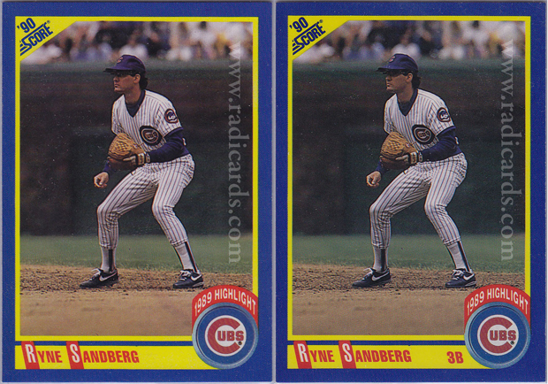 Ryne Sandberg 1990 Score #561 Variation Comparison