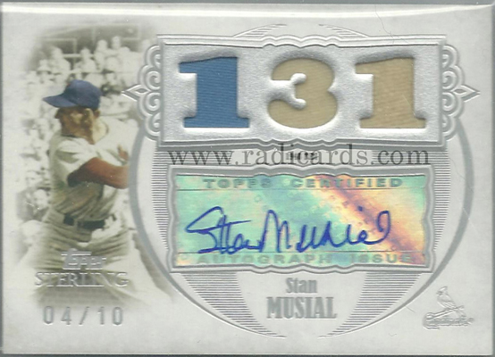 Stan Musial 2007 Topps Sterling Career Stats Relics Autographs #2CSA77 /10