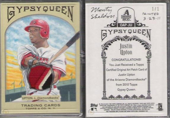 Justin Upton 2011 Topps Gypsy Queen Original Art Patches #OAP-JU /1