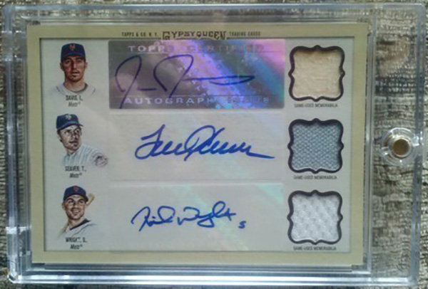 I.Davis/T.Seaver/D.Wright 2011 Topps Gypsy Queen Triple Relic Autographs #TAR-DSW /10