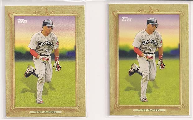 Victor Martinez 2010 Topps Turkey Red #TR30 Variation Comparison