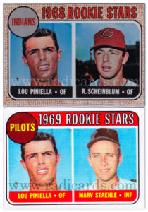 Lou Piniella 1968 and 1969 Topps