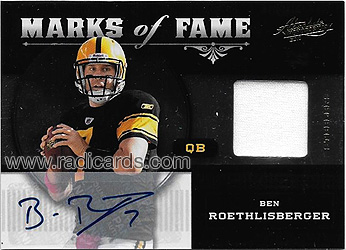 Ben Roethlisberger 2011 Absolute Memorabilia Marks of Fame Materials Autographs #3 /25