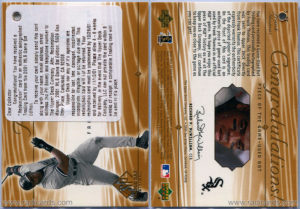 Frank Thomas 2001 SP Game Bat Edition Piece of the Game #S-FT Autograph Redemption