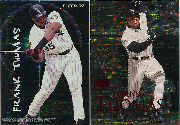 1997 Fleer Soaring Stars Variation Background Comparison