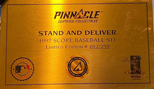 1997 Score Stand & Deliver Framed Red Letter Set Framed Plaque