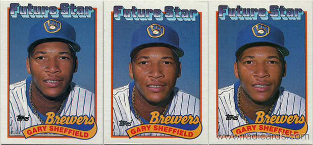 Gary Sheffield 1989 Topps #343 Variation Comparison