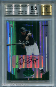 Frank Thomas 2004 Leaf Certified Materials #62 Mirror Autographs Emerald /5