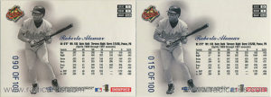 1998 Flair Showcase Legacy Collection Row 1 | Left (Pack-Issued); Right (Replacement)