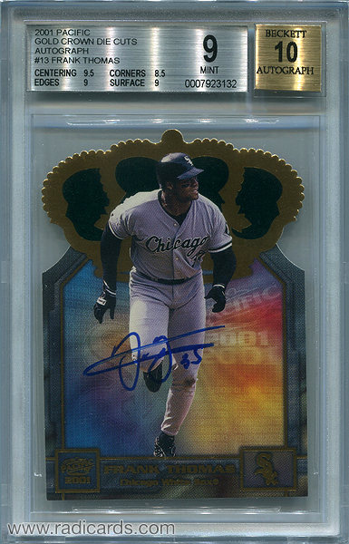 Frank Thomas 2001 Pacific Gold Crown Die Cuts #13 Autograph