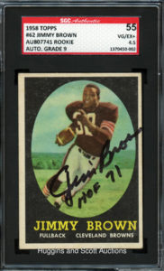 Jim Brown 1958 Topps #62 Signed