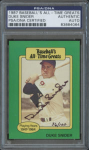 Duke Snider 1987 Hygrade All-Time Greats #87 | Source: pristineauction.com