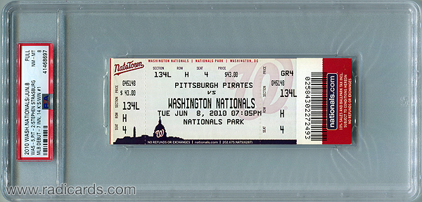 Stephen Strasburg MLB Debut Game Ticket