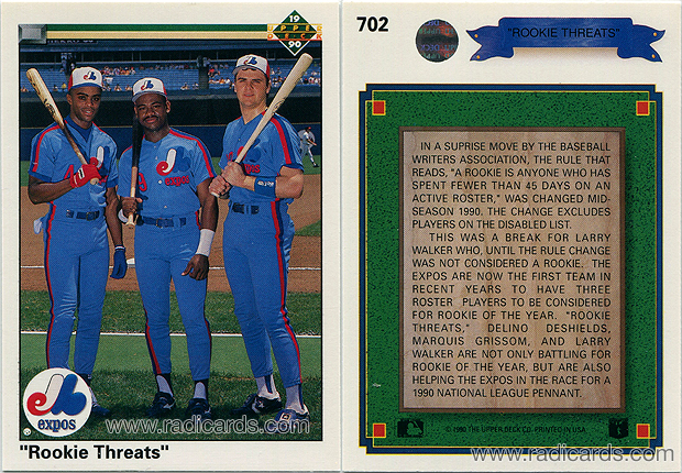 "Rookie Threats" 1990 Upper Deck #702