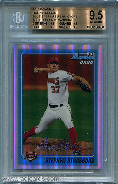 Stephen Strasburg 2013 Bowman Rookie Reprint Blue Sapphire Refractors #SS