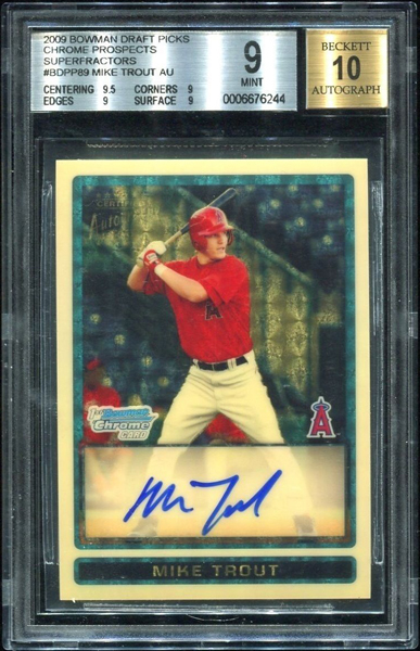 Mike Trout 2009 Bowman Chrome Draft Prospects #BDPP89 Superfractor /1
