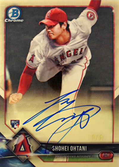 Shohei Ohtani 2018 Bowman Chrome Rookie Autographs #CRASO Superfractor (image)