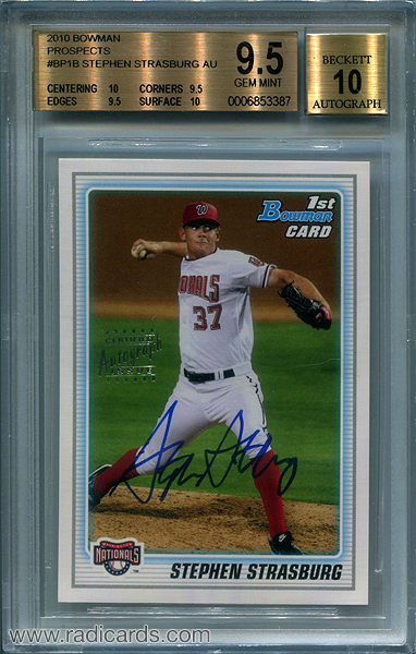 Stephen Strasburg 2010 Bowman Prospects #BP1B AU