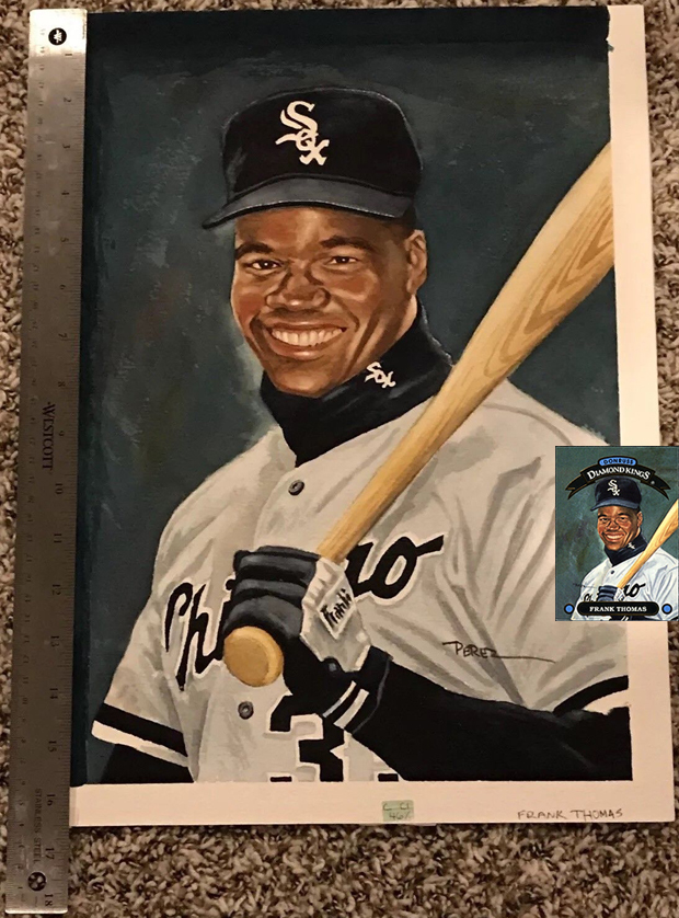 Frank Thomas 1992 Donruss Diamond Kings #DK-8 Original Dick Perez Painting