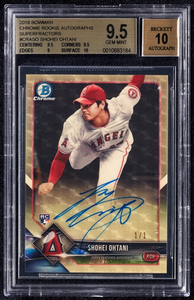 Shohei Ohtani 2018 Bowman Chrome Rookie Autographs #CRASO Superfractor /1