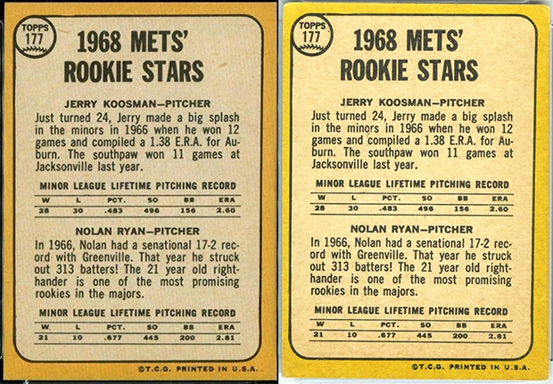 Nolan Ryan 1968 Topps and Milton Bradley #177