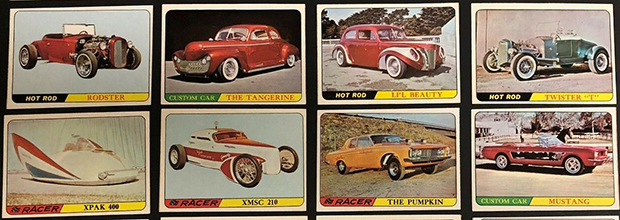 1968 Topps Milton Bradley Hot Rod Cards