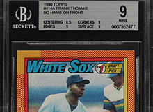 Same Frank Thomas 1990 Topps NNOF BGS9 Sold by Two Different Sellers. Here are the Auction Results.