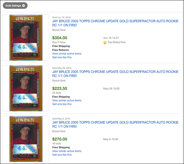 Jay Bruce 2005 Topps Chrome Update #222 Gold Superfractor /1