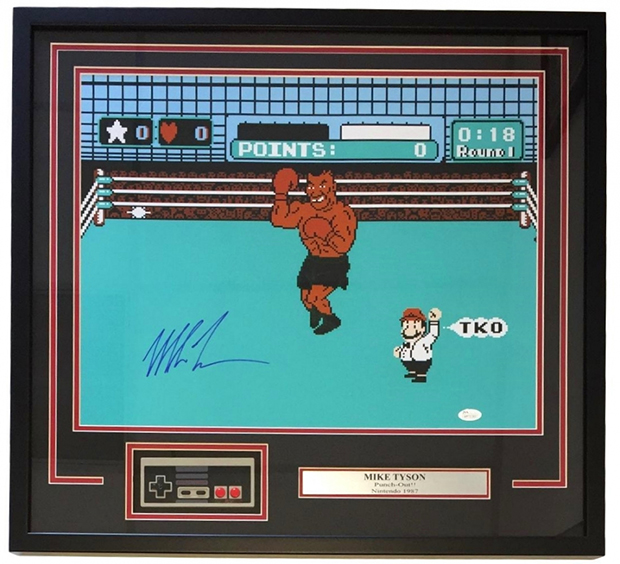 Mike Tyson Signed Punch-Out Photo with Original NES Controller