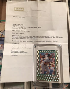 1992 Donruss Elite Replacement Letter | Wade Boggs