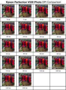 Epson Perfection V330 Photo DPI Comparison
