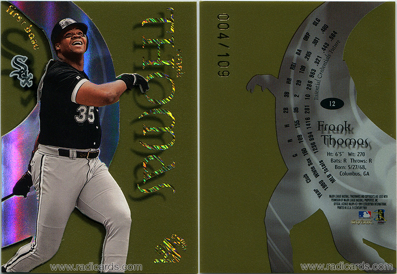 Frank Thomas 1999 E-X Century #9 Essential Credentials Future / 109