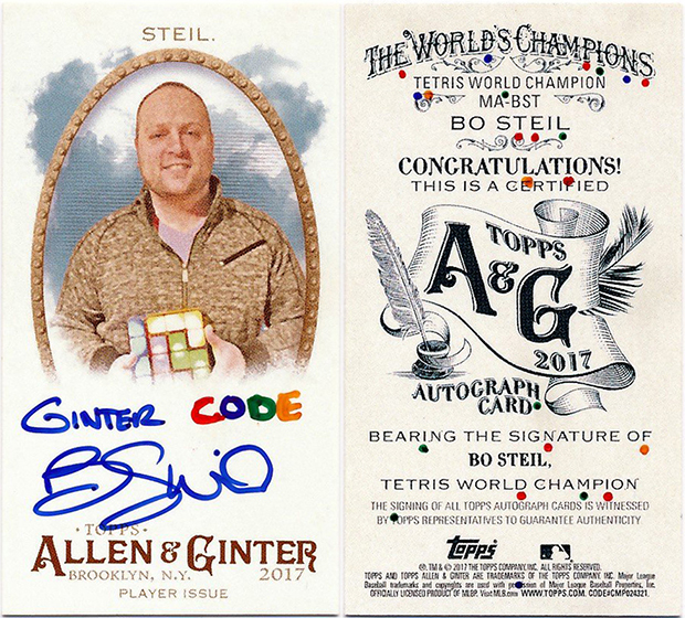 Bo Steil 2017 Topps Allen and Ginter Mini Autographs #MA-BST Code Card