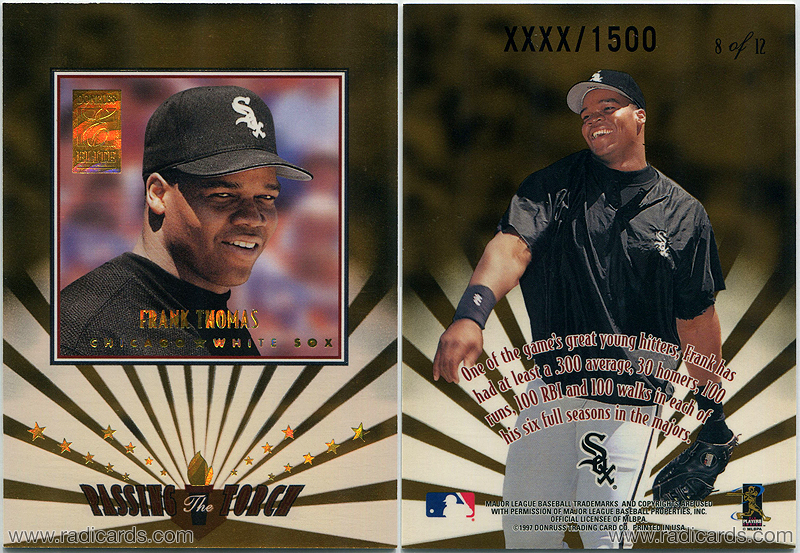 Frank Thomas 1997 Donruss Elite Passing the Torch #8 Executive Master Set Edition