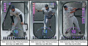 1998 Donruss Elite Prime Numbers Die Cut Baseball Cards