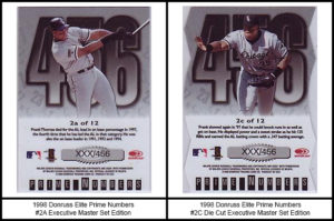 1998 Donruss Elite Prime Numbers Executive Master Set Edition Baseball Cards