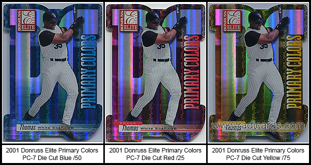 2001 Donruss Elite Primary Colors Die Cut Baseball Cards