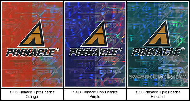 1998 Pinnacle Epix Headers Baseball Cards