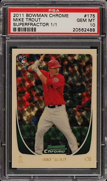 Mike Trout 2011 Bowman Chrome #175 Superfractor /1