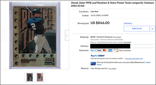 Derek Jeter 1998 Leaf Rookies and Stars #152 Longevity Holographic | Auction 1