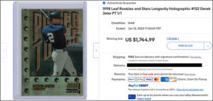 Derek Jeter 1998 Leaf Rookies and Stars #152 Longevity Holographic | Auction 3