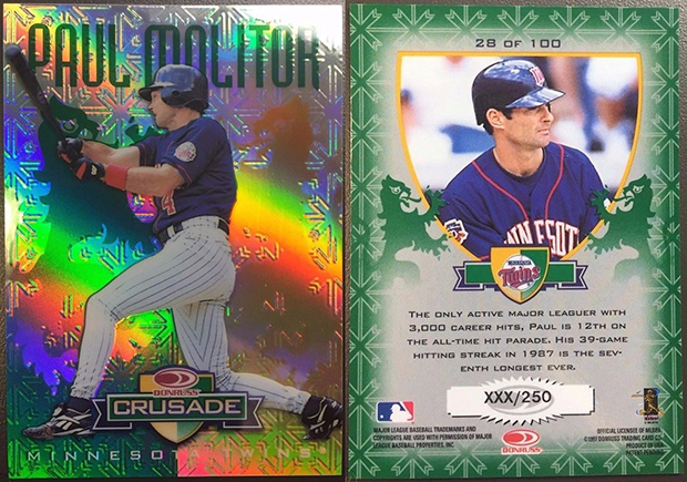 Paul Molitor 1998 Donruss Crusade #28 Green Executive Master Set Edition