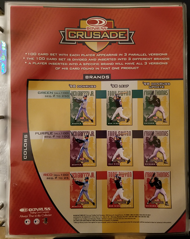 1998 Donruss Crusade Sell Sheet