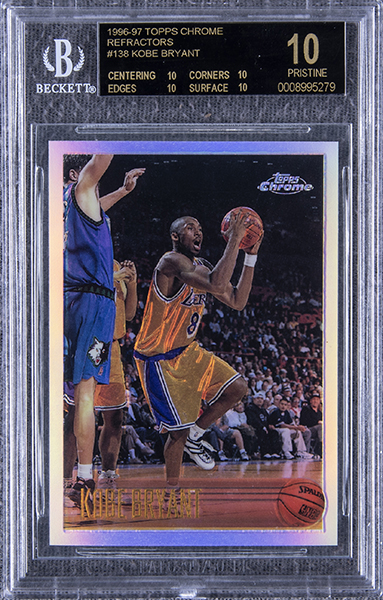 Kobe Bryant 1996-97 Topps Chrome Refractor Black Label 10 Collects 