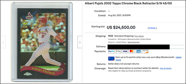 Albert Pujols 2002 Topps Chrome #160 Black Refractor /50
